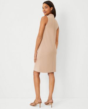 The Petite Mock Neck Shift Dress in Double Knit