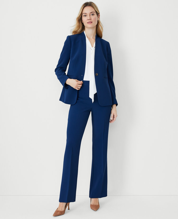 The Petite Side Zip Trouser in Fluid Crepe
