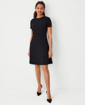 The Petite Flare Dress in Fluid Crepe