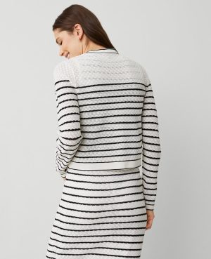 Textured Striped Pocket Cardigan