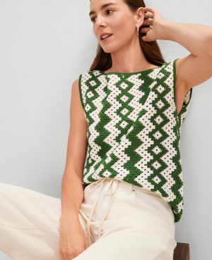 Geo Crochet Sweater Shell