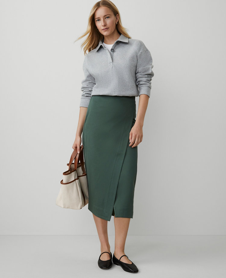Weekend Collection Effortless Midi Wrap Skirt