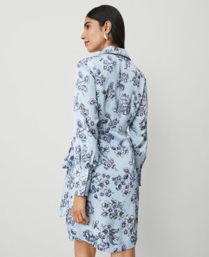 Petite Toile Collared Wrap Dress