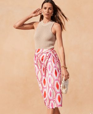Geo Knot Wrap Pencil Skirt