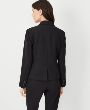 The Shorter One Button Blazer in Fluid Crepe