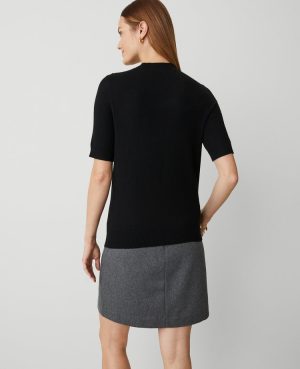 Essential Button Mock Neck Sweater Tee