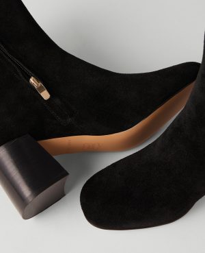 Flare Heel Suede Bootie