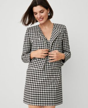 Petite Houndstooth Double Breasted Jacket