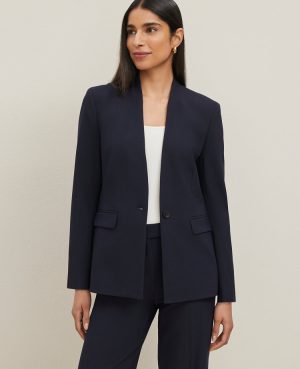 The Collarless Blazer in Seasonless Stretch