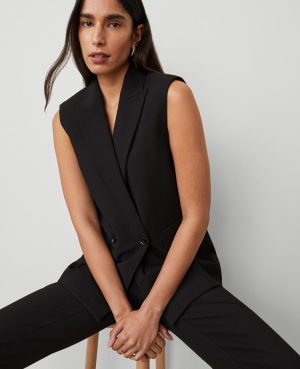 The Double Breasted Vest in Bi-Stretch