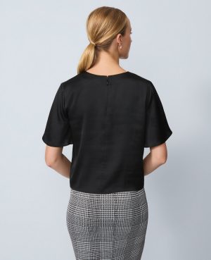 Satin Flutter Sleeve Tee