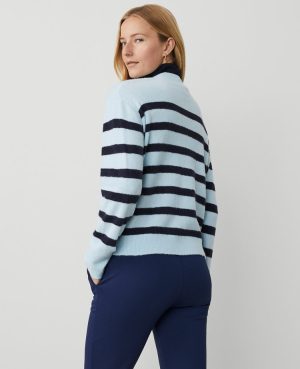 Petite Weekend Collection Striped V-Neck Cardigan