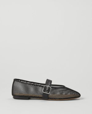 Mesh Buckled Ballet Flat