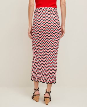 Petite Striped Crochet Sweater Skirt