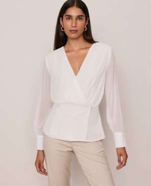 Draped Wrap Blouse