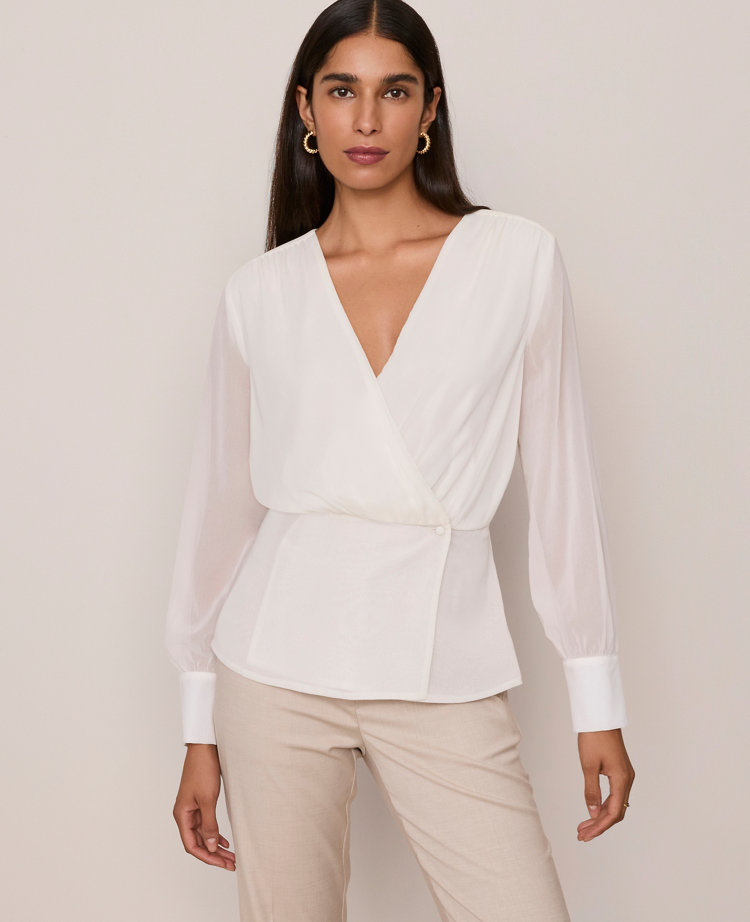 Draped Wrap Blouse