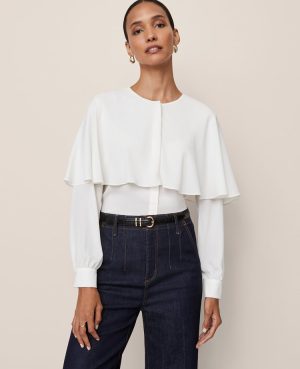 Capelet Overlay Blouse