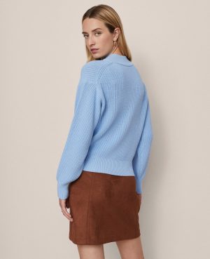 Weekend Collection Ribbed Henley Sweater