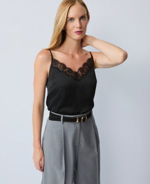 Lace Trim V-Neck Tank Top