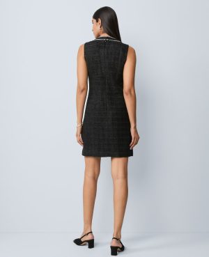 Tweed Button Shift Dress