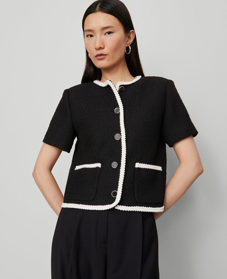 Petite Tweed Trim Jacket