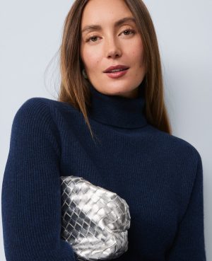 Cashmere Ribbed Turtleneck Sweater