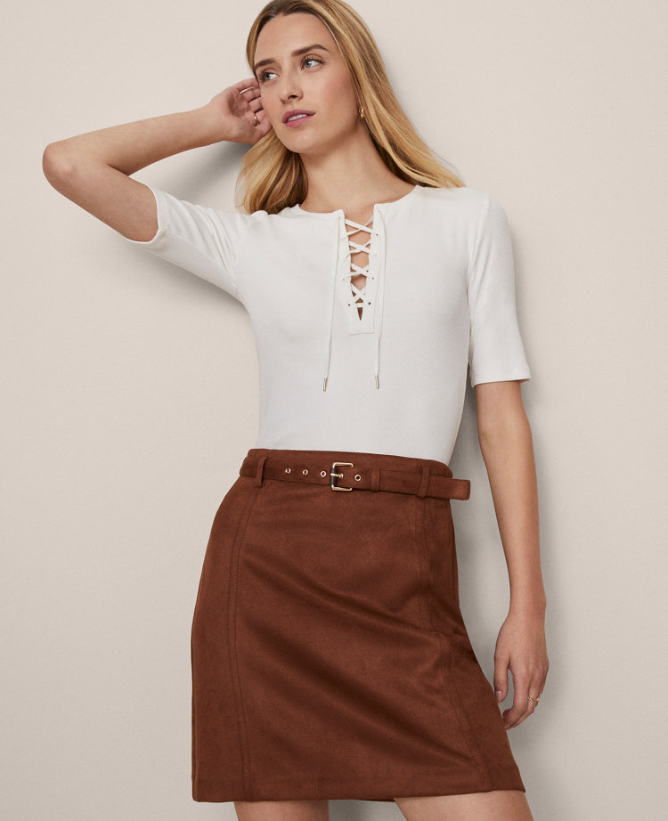 Petite Weekend Collection Lace-Up Top