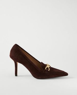Chain Pointy Toe Suede Pumps