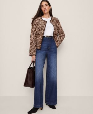 Petite Weekend Collection Animal Print Quilted Jacket