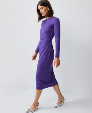 Crew Neck Twist Sheath Dress