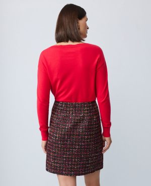 Sequin Tweed A-Line Skirt