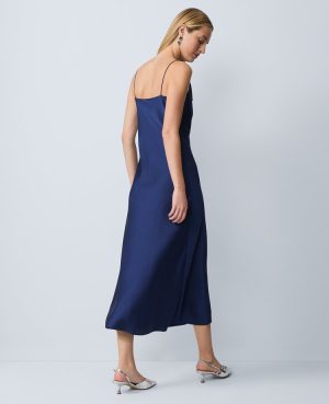 Satin Cowl Neck Slip Dress