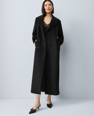 Petite Fitted Double Breasted Long Coat