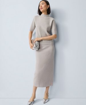 Petite Embellished Sweater Skirt