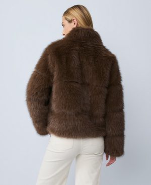 Petite Weekend Collection Faux Fur Short Jacket