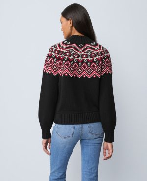 Petite Weekend Collection Fair Isle Mock Neck Sweater