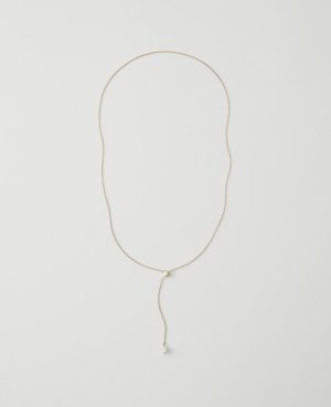 Mini Pearlized Lariat Necklace