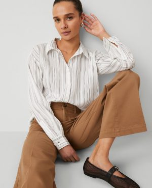 Weekend Collection Striped Drop Shoulder Shirt