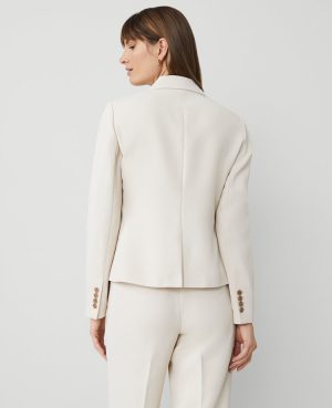 The Shorter One Button Blazer in Fluid Crepe