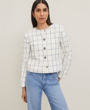 Petite Tweed Crew Neck Jacket