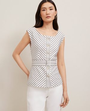 Petite Belted Striped Vest