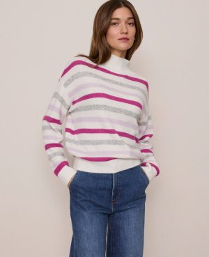 Weekend Collection Striped Turtleneck Sweater