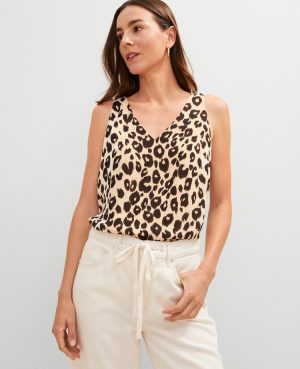 Animal Print Mixed Media Shell