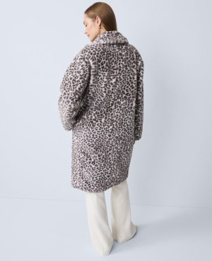 Animal Print Faux Fur Coat