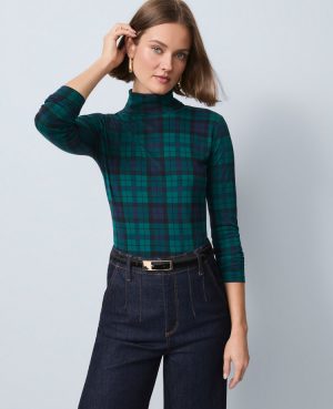 Plaid Turtleneck Top