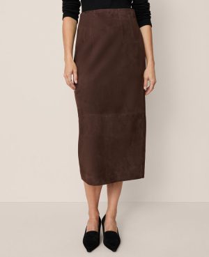 Studio Collection Seamed Pencil Skirt in Suede