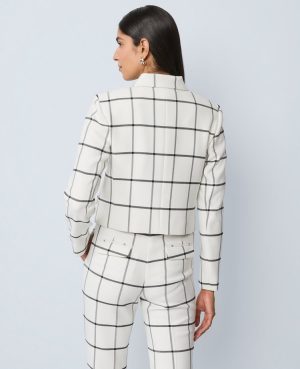 The Petite Military Blazer Jacket in Windowpane