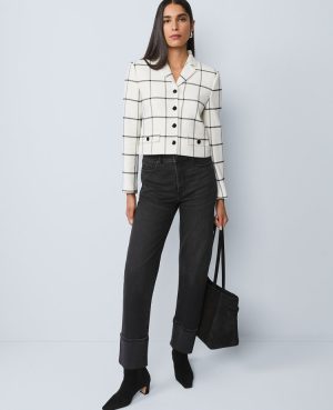 The Petite Military Blazer Jacket in Windowpane