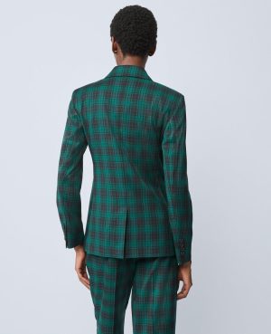 The Notched One Button Blazer in Plaid