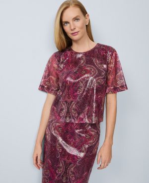 Sequin Paisley Top